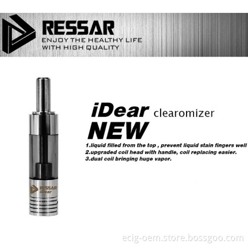 Ressar Idear Clearomizer Dual Coil Bottom Coil Top Fill